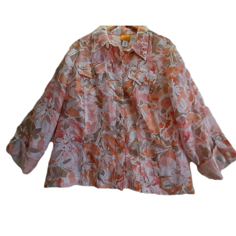 Womens Size 18W Floral Lightweight Summer Casual Vacation Beach Blouse